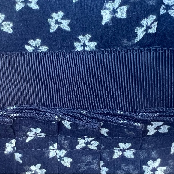 L.K. Bennett Avery Navy And Cream Mini Bow Print Pleated Midi - Picture 6 of 11